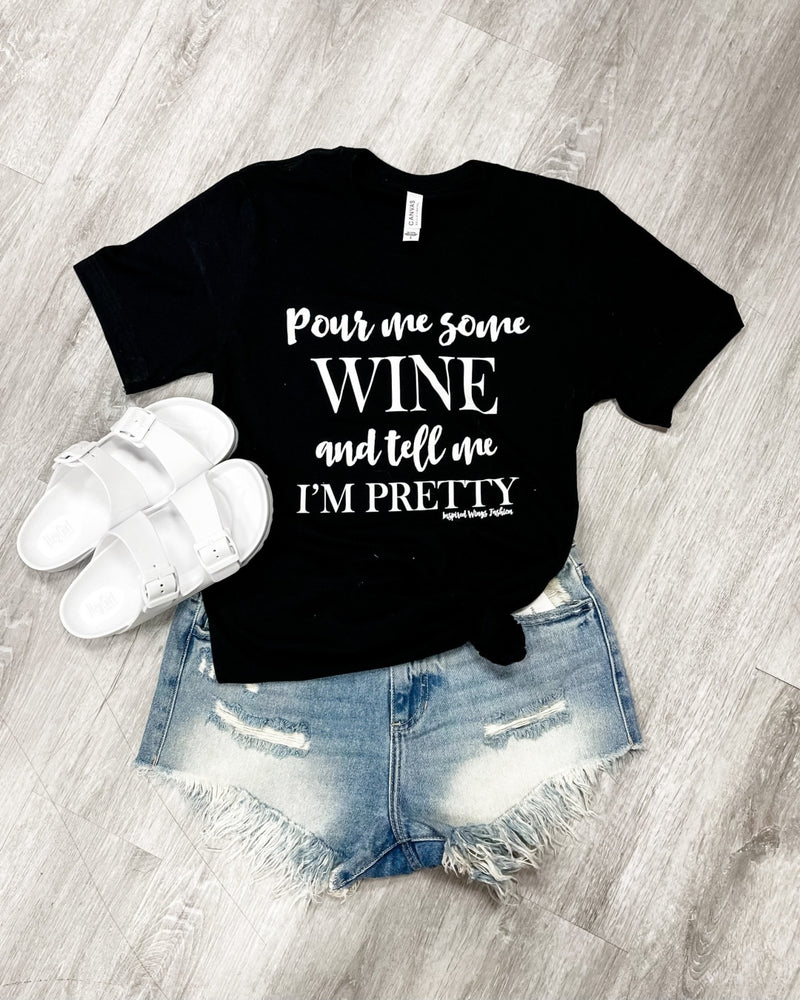 Pour Me A Glass of Wine Shirt-Tops-Inspired Wings Fashion-Small-Pink-Inspired Wings Fashion
