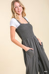 Sleeveless Smocked Jumpsuit-Jumpsuit-Umgee-Small-Ash-Inspired Wings Fashion