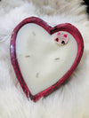 Wooden Heart Candles-Forever Green Art-Large Heart-Pink-Inspired Wings Fashion