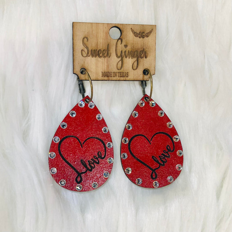 Valentine's Earrings-Accessories-Sweet Ginger Jewelry-LOVE-Inspired Wings Fashion