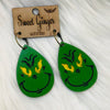 Christmas Earrings-Accessories-Sweet Ginger Jewelry-Grinch-Inspired Wings Fashion