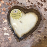 Wooden Heart Candles-Forever Green Art-Small Heart-Brown-Inspired Wings Fashion