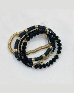 Crystal, Clay, Gold Bracelet-What's Hot Jewelry-Black-Inspired Wings Fashion