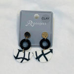 Clay Earrings-What's Hot Jewelry-BLK/WHT-Inspired Wings Fashion