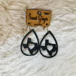Texas Earrings-Accessories-Sweet Ginger Jewelry-BlackGlitter-Inspired Wings Fashion